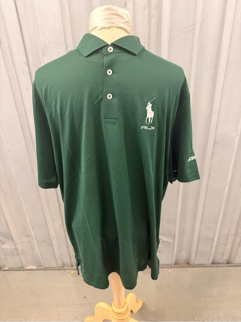 Ralph Lauren RLX Men's Dark Green Polo with White CBS Sports Logo